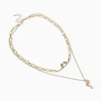 Кулон &laquo;Цепь&raquo;, фламинго, цвет золото