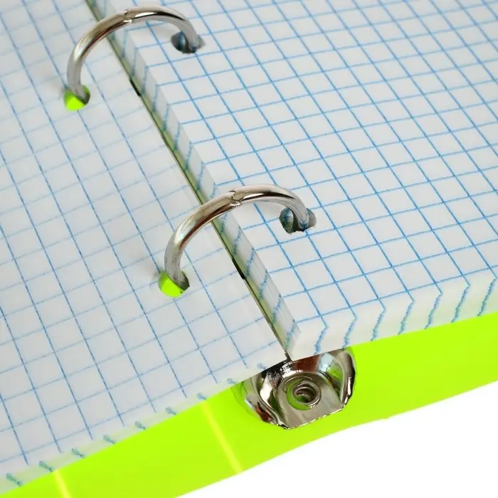 Тетрадь на кольцах Calligrata A5, 80 листов, в клетку, пластиковая обложка, блок офсет, салатовая