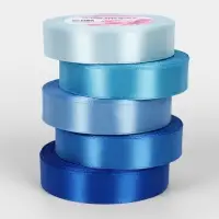 Атласная лента, набор 5 шт., 20 мм, 23&plusmn;1 м, синяя, голубая