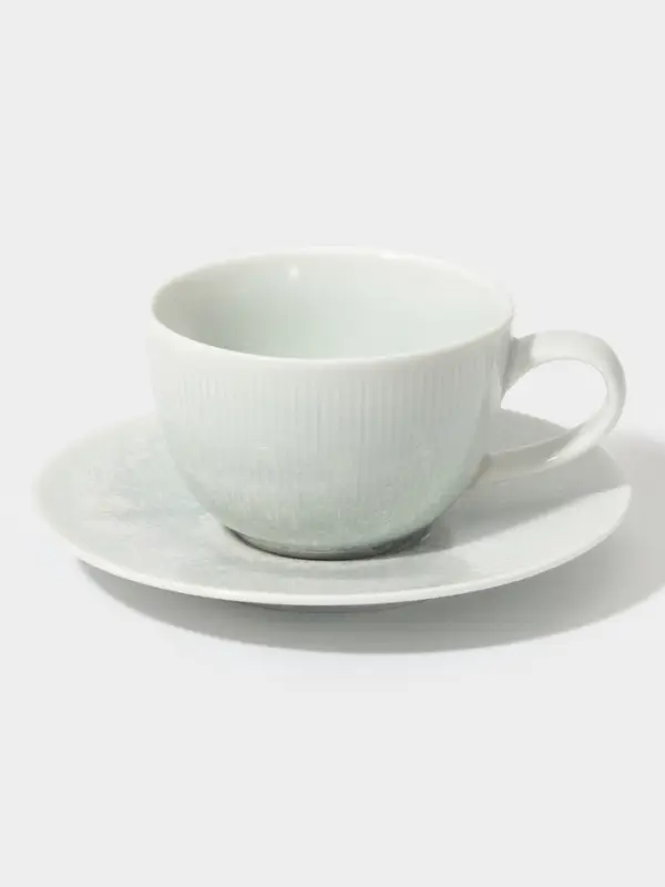 Чайная пара Magistro Willow, 2 предмета: блюдце 15.5&times;2.1 см, чашка 220 мл, фарфор, голубая