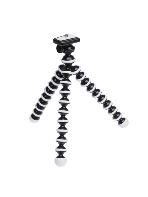 Штатив-тренога LuazON настольный, для телефона, гибкие ножки, высота 12 см, чёрно-белый