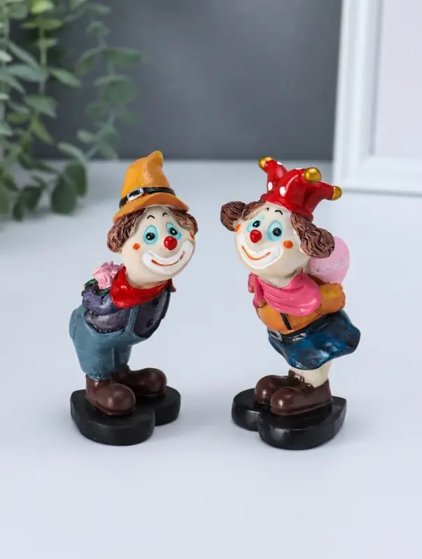 Набор фигурок полистоун &laquo;Клоуны - признание в любви&raquo;, 2 шт., 5.2&times;5&times;11.5 см