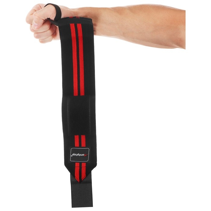 Бинты для фиксации запястья ONLYTOP, цвет черный/красный Бинты для фиксации запястья ONLYTOP, цвет черный/красный