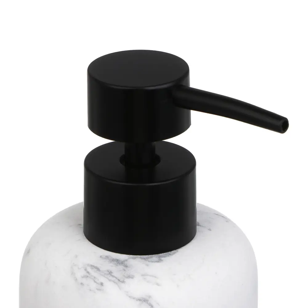 Диспенсер для жидкого мыла тм VETTA Мрамор, 300мл, смола (полирезин), бело-серый, 7,4x7,4x16,5см