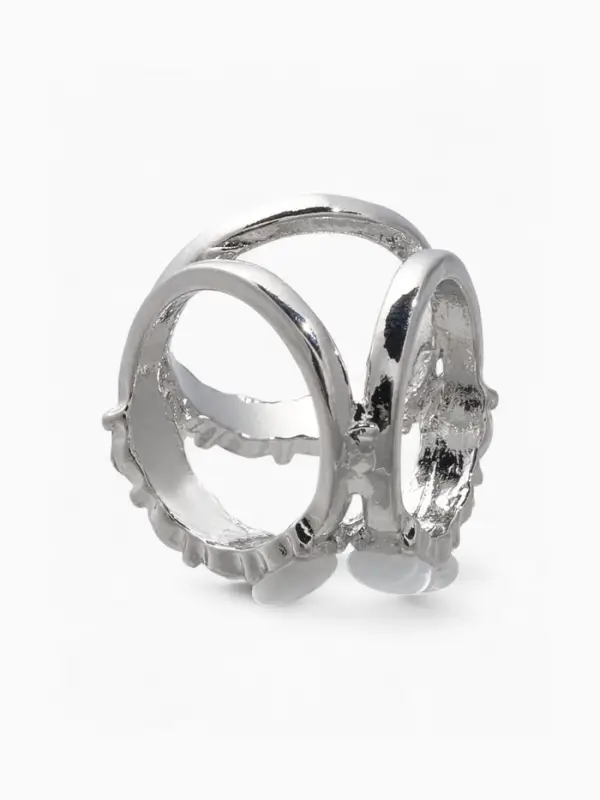 Муфта для платка &laquo;Треугольник&raquo;, серая в серебре