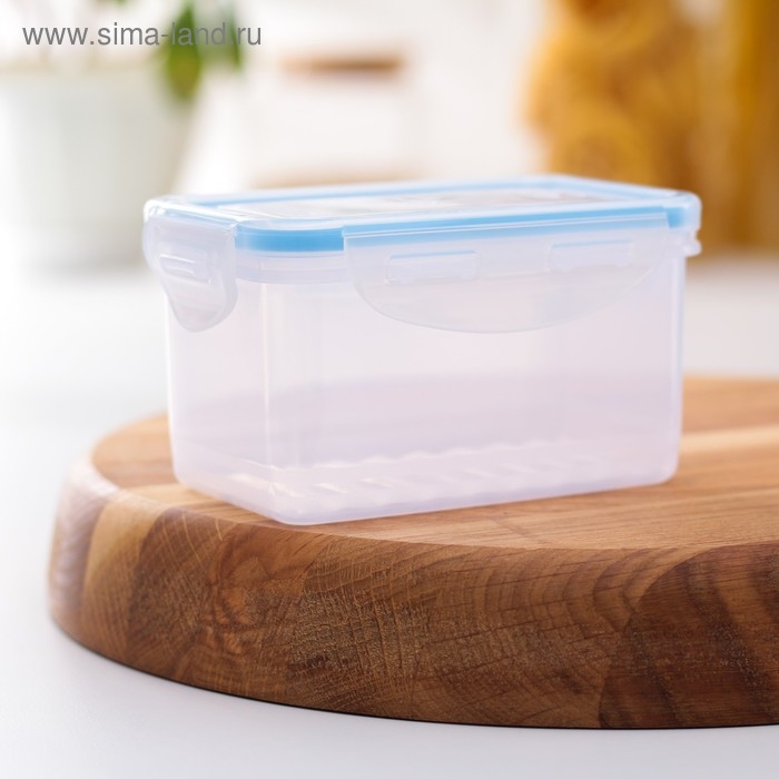 Контейнер пищевой Good & Good, 470 мл, с герметичной крышкой, пластик, крышка голубая Контейнер пищевой Good & Good, 470 мл, с герметичной крышкой, пластик, крышка голубая