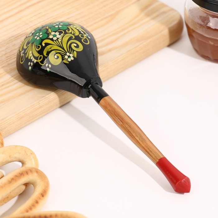 Ложка полубаская с росписью, 19×6 см, микс