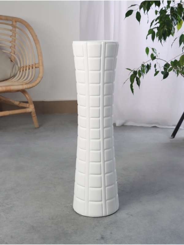 Ваза керамика напольная Ваза керамика напольная "Энтрикен" 58х15 см, белый