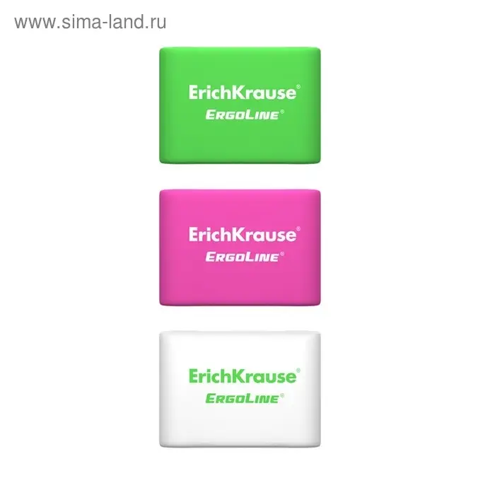 Ластик ErichKrause ErgoLine Pillow, 33 х 21 х 8 мм, мягкий, гипоаллергенный, микс Ластик ErichKrause ErgoLine Pillow, 33 х 21 х 8 мм, мягкий, гипоаллергенный, микс