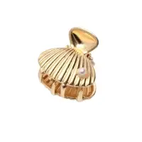 Краб для волос "Лейла море" (набор 2 шт) ракушка бусинка, 2,5х2,5 см, золото