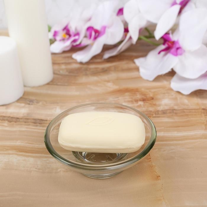 Мыльница стеклянная, 10,7×10,7×4 см, прозрачная Мыльница стеклянная, 10,7×10,7×4 см, прозрачная