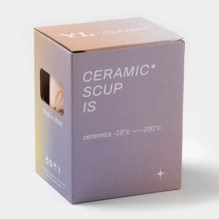 Кружка с крышкой и ложкой &laquo;Анабель&raquo;, 400 мл, керамика, рисунок МИКС