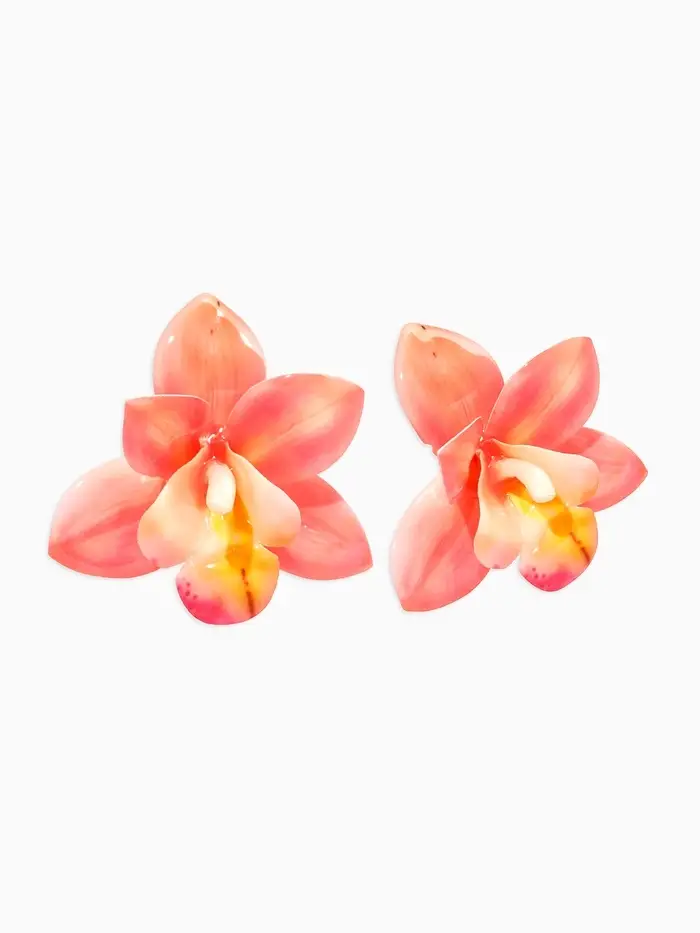 Серьги "Цветы Орхидеи", цвет розовый