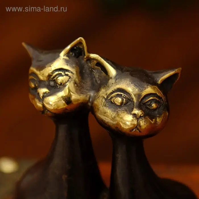 Сувенир бронза "Сладкая парочка кошек" 7,5х3,5х9 см