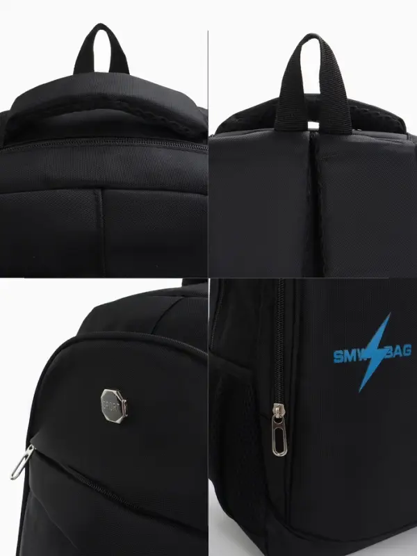 Рюкзак школьный, 1 отделение на молнии, 4 кармана, 35&times;18&times;50 см, чёрный