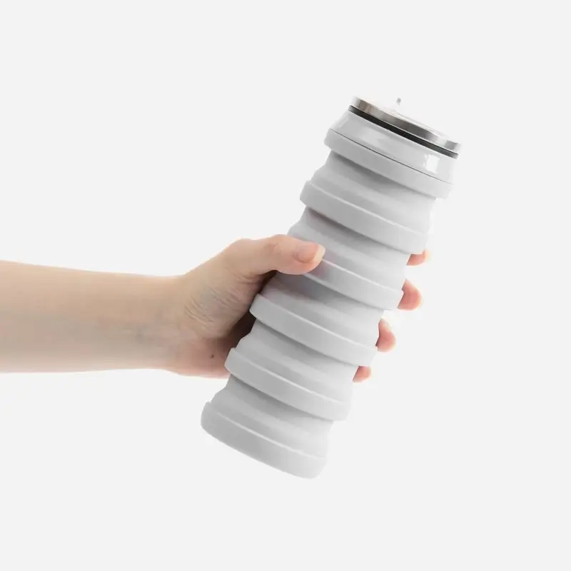 Складная бутылка для воды Folla, серая Складная бутылка для воды Folla, серая