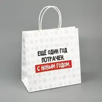 Пакет подарочный новогодний &laquo;Ещё один год&raquo;, 22&times;22&times;11 см
