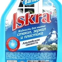 Средство для мытья стёкл и зеркал БАРХАТ ISKRA, Альпийская свежесть, 750 мл