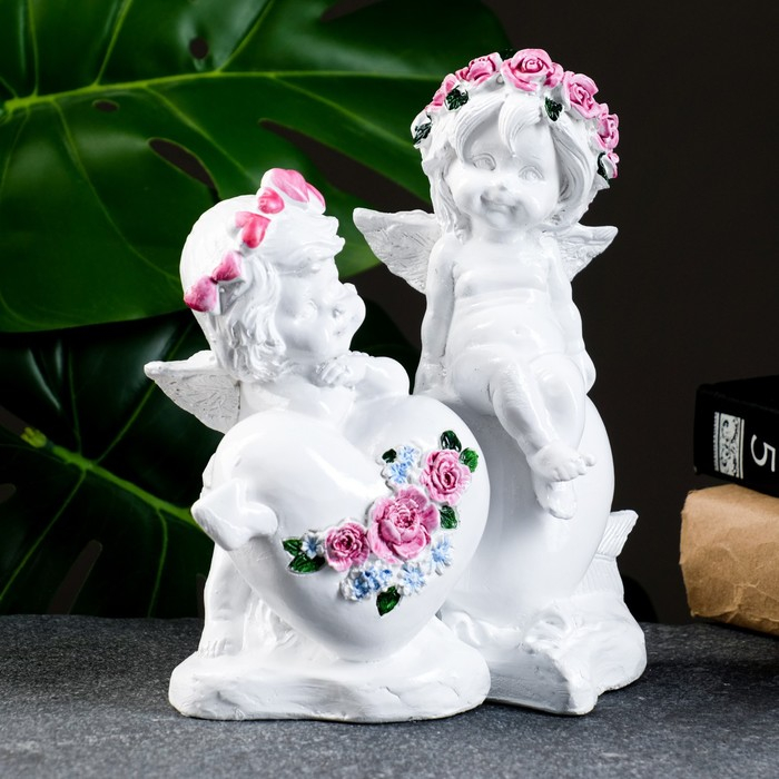 Фигура Фигура "Ангелы с сердечком" набор, 18х14см