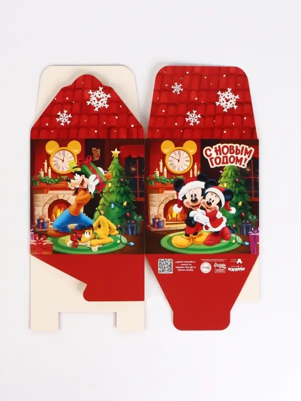 Коробка складная Коробка складная "Уютный Новый год ", Микки Маус , 12 х 12 х 12 см