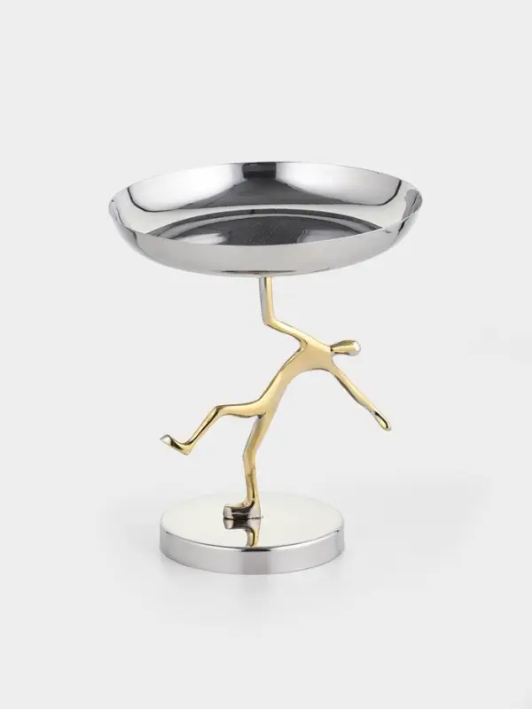 Салатник на подставке &laquo;Человек&raquo;, 17&times;17&times;20 см, нержавеющая сталь, латунь