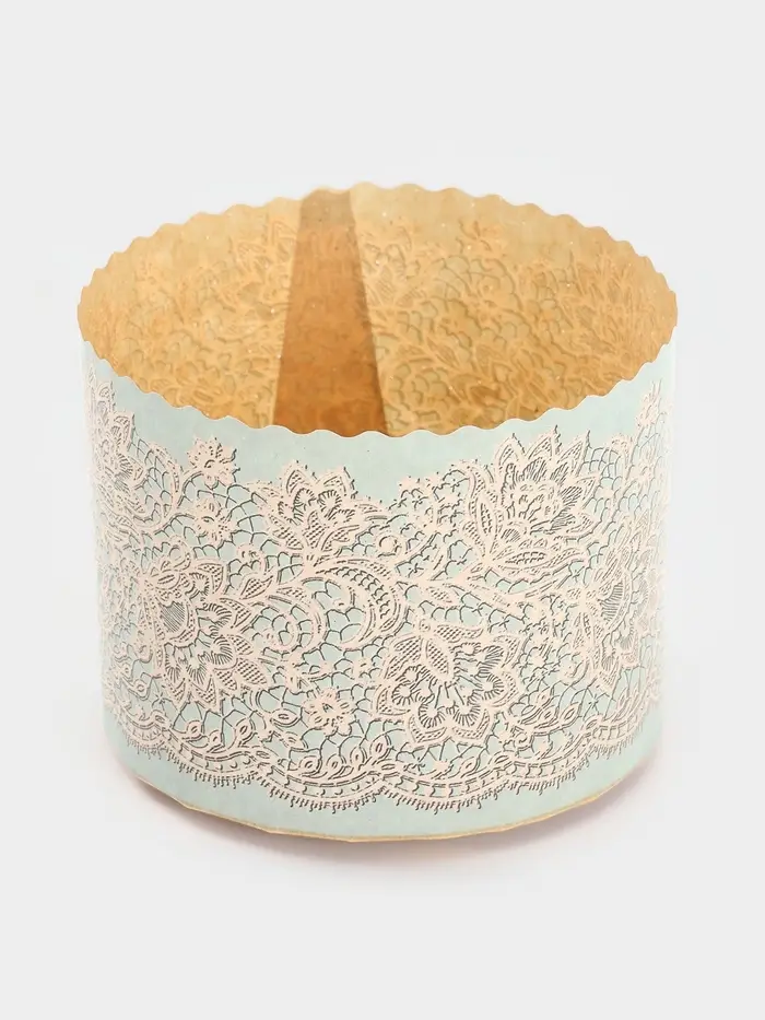 Набор бумажных форм для кулича "Кружева голубые", 110х85 мм, 10 шт