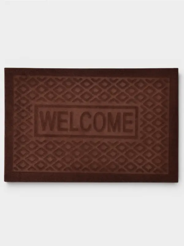 Коврик придверный Доляна Welcome, ромбы, влаговпитывающий, без окантовки, 38&times;58 см, цвет МИКС