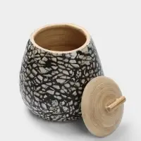 Банка для сыпучих продуктов, 13&times;13&times;13.5 см, бамбук