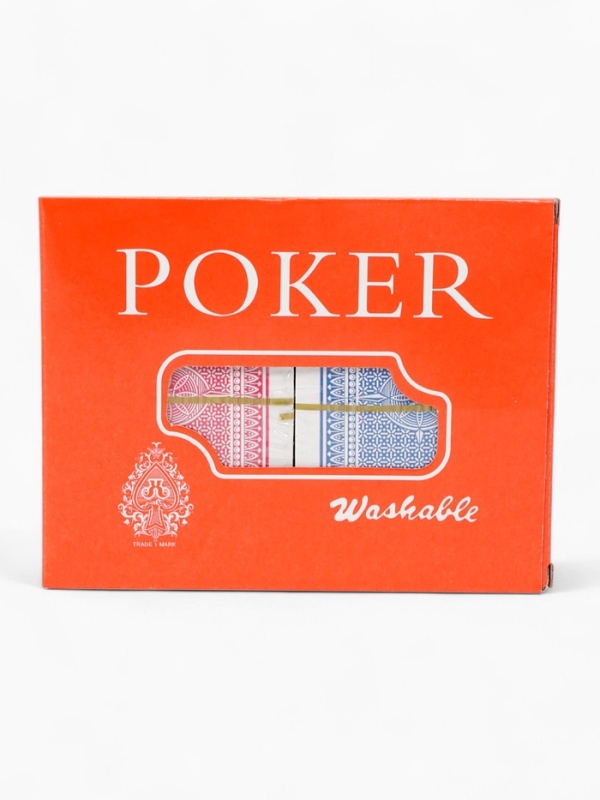 Карты игральные пластиковые 54 шт Карты игральные пластиковые 54 шт "Покер", 19 мкм, карта 5.5 х 8.5 см, набор 2 колоды