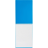 Блокнот А5 80 л.  мет.гребень,пласт.обл,синий, клетка