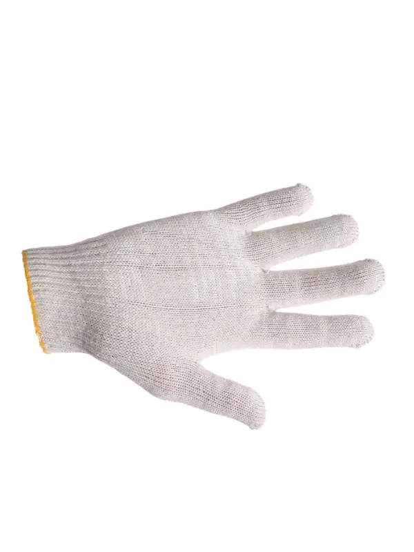 Перчатки садовые, хб, вязка 10 класс, 5 нитей, без покрытия, белые Перчатки садовые, хб, вязка 10 класс, 5 нитей, без покрытия, белые