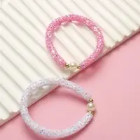 Браслет детский &laquo;Выбражулька. Пайетки&raquo;, d=5 см, белый, розовый