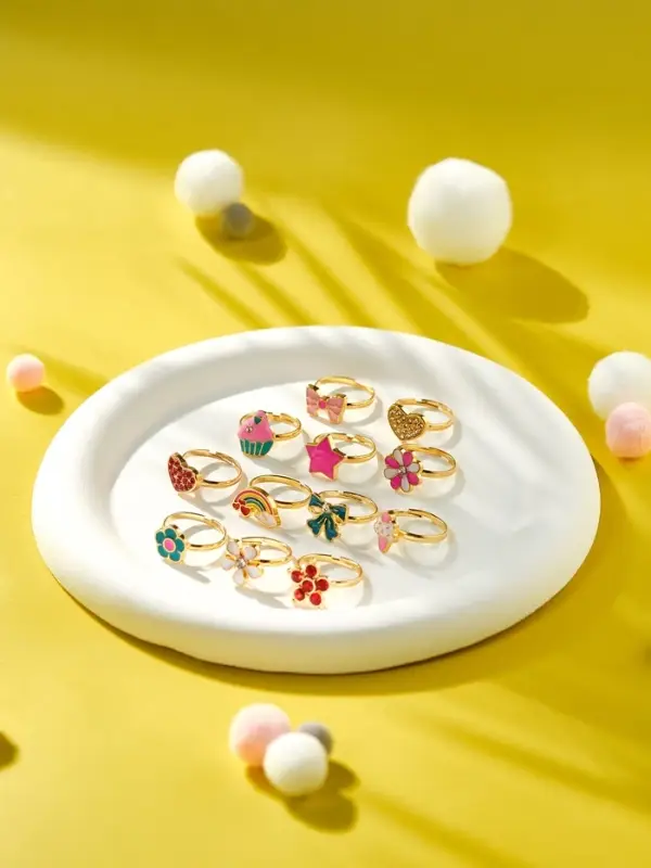 Кольцо &laquo;Выбражулька. Лето&raquo;, безразмерное, фасовка 36 шт. форма МИКС, цвет МИКС