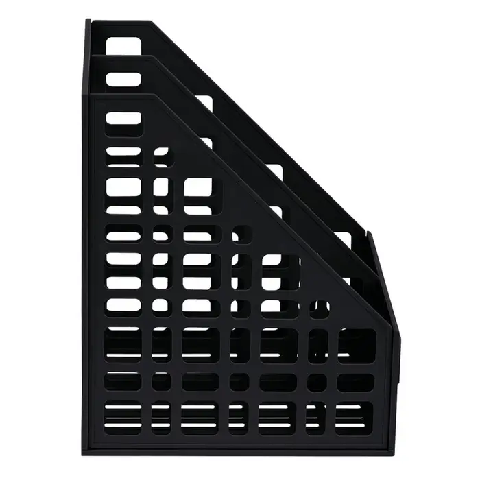 Лоток для бумаг &laquo;Стамм&raquo;, А4, сборный, вертикальный, 2 отделения, чёрный