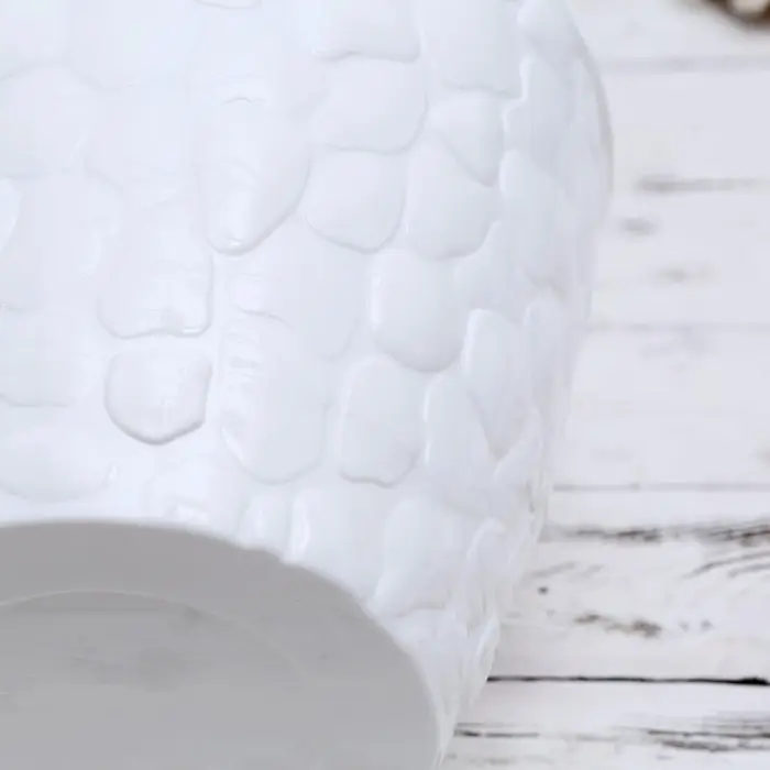 Горшок для цветов с поддоном &laquo;Камни&raquo;, 8 л, пластиковый, белый