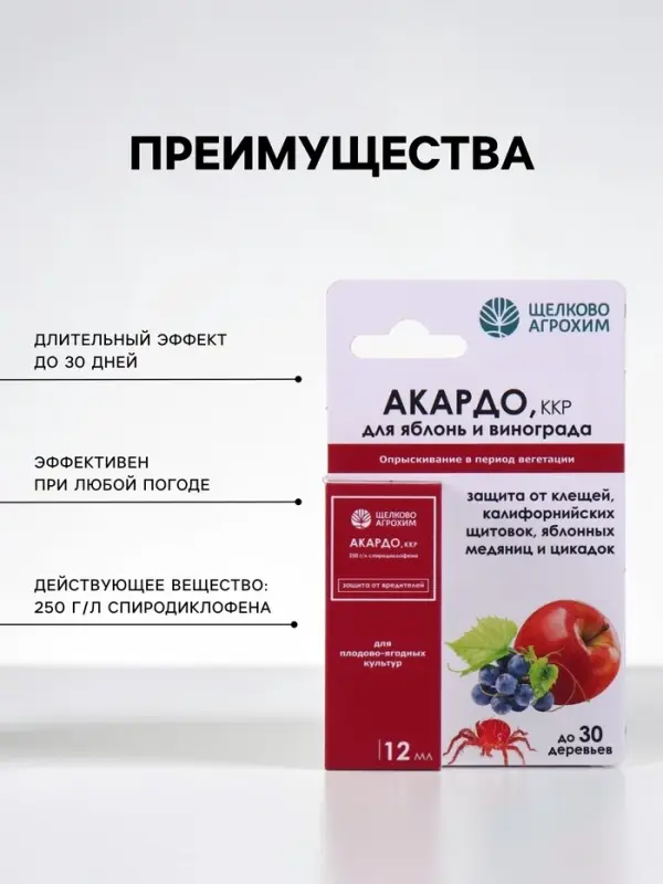 Инсектоакарицид от клещей и других вредителей &laquo;Акардо, ККР&raquo; 12 мл