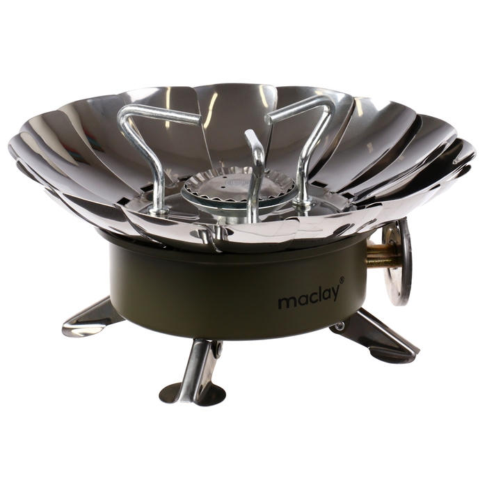 Плита газовая Maclay (с ветрозащитой) 12 х 12 см, для кемпинга, малая Плита газовая Maclay (с ветрозащитой) 12 х 12 см, для кемпинга, малая