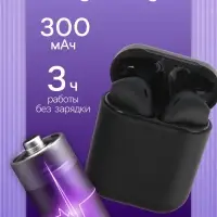 Наушники беспроводные Luazon i12, TWS, вкладыши, Bluetooth 5.0, 35/300 мАч, сенсор, чёрные матовые