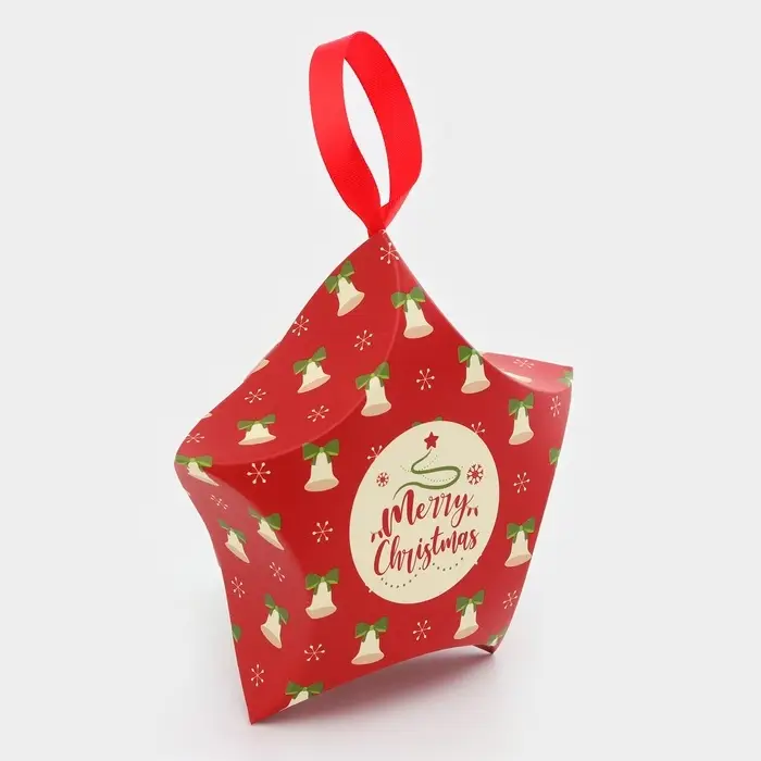 Подарочная коробка игрушка на ёлку складная «Звезда колокола» 7×5.5×2 см Подарочная коробка игрушка на ёлку складная «Звезда колокола» 7×5.5×2 см