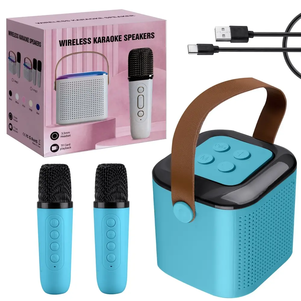 Портативная акустика с 2 микрофонами Y1 синий (40 шт/кор)