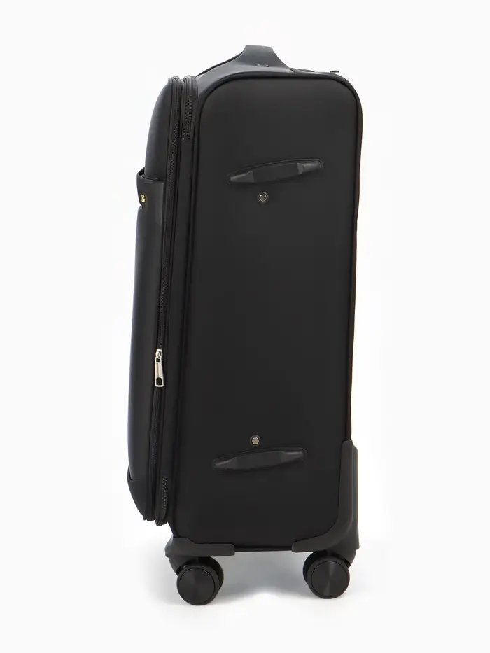 Чемодан на колёсах TEXTURA, кодовый замок, с увеличением, 42&times;26&times;68 см, 24", чёрный