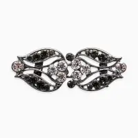 Зажим для кардигана "Ажур", бутон, цвет серо-белый в сером Зажим для кардигана "Ажур", бутон, цвет серо-белый в сером