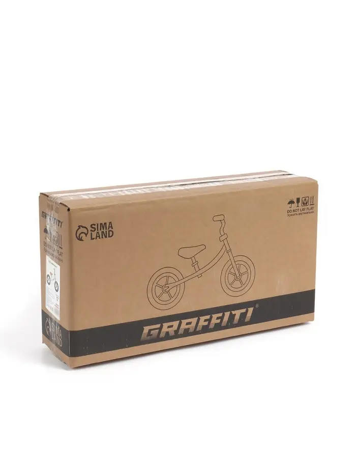 Беговел детский GRAFFITI, диаметр колёс 12", серый