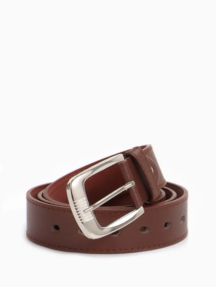 Ремень мужской, 120&times;3.6 см, гладкий, винт, пряжка металл, коричневый