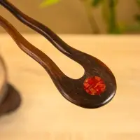 Заколка для волос фигурная, дерево Соно, ракушка, 17х4 см, цв. тёмно-коричневый