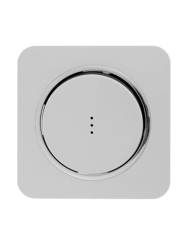 Выключатель, серия "Circular", 10 А, 1 кл., с подсветкой, скрытый, белый, серебристая рамка   107461
