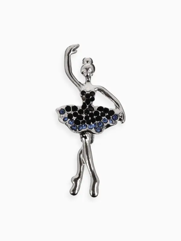 Брошь &laquo;Балерина&raquo;, изящная, сине-голубая в серебре