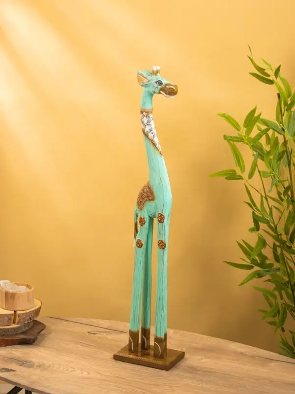 Сувенир "Жирафик" дерево 18х10х80 см, цв. бирюзовый
