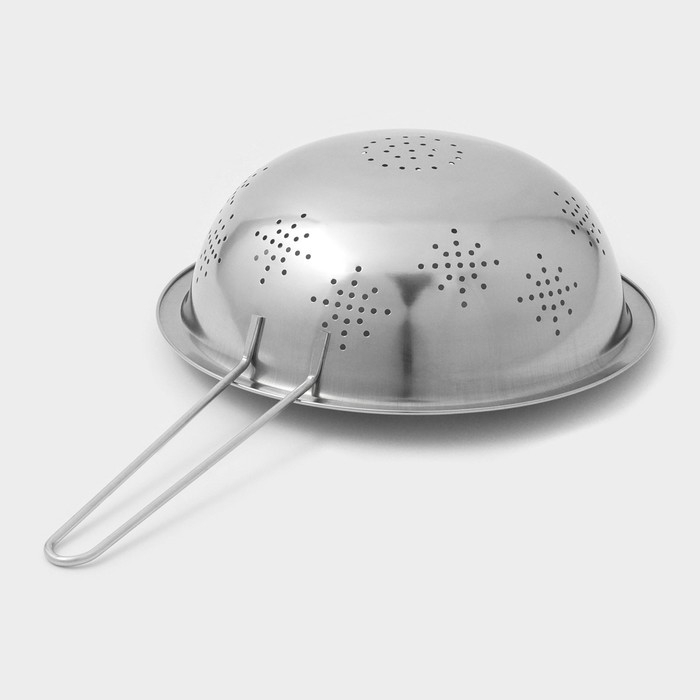 Дуршлаг из нержавеющей стали Доляна, 1,2 л, d=20 см, толщина 0,3 мм, длинная ручка Дуршлаг из нержавеющей стали Доляна, 1,2 л, d=20 см, толщина 0,3 мм, длинная ручка