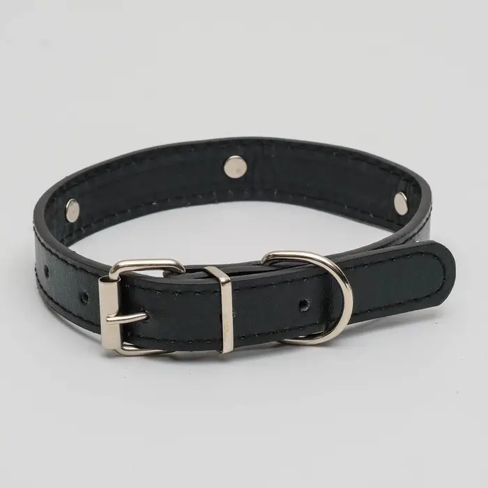 Ошейник &laquo;Собачки&raquo;, 46&times;2 см, ОШ 31-40, искусственная кожа, чёрный